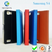 Wholesale Top Quality 100% Genuine Leather Wallet Case for Samsung Galaxy S4