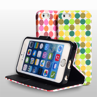 For iphone 4S 5 5S  cotton cloth leather case with stand