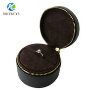 High quality round with bow-tie PU leather box ring case